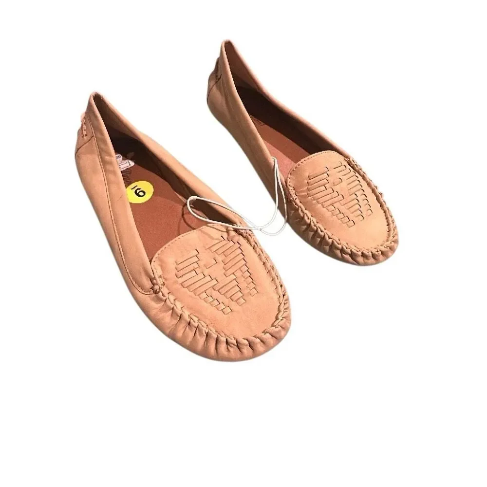 Lucky tan moc driving moccasin sz 9 slip on flats